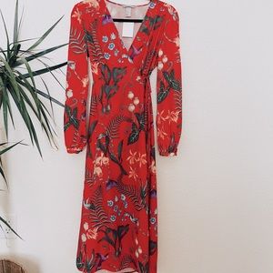 Botanical Wrap Maxi Dress